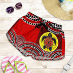 Aboriginal Shorts, Indigenous Turtle Patterns Circle Dot Painting Women - Vibe Hoodie