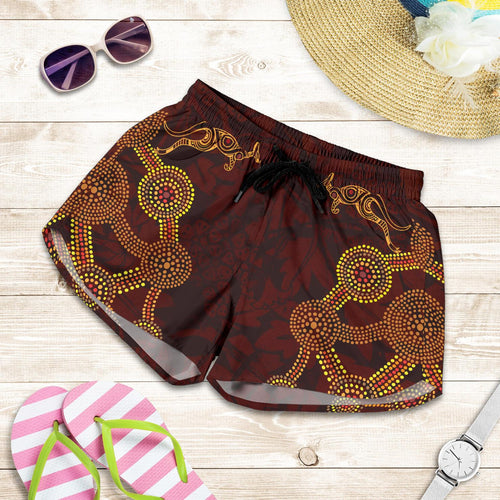 Aboriginal Shorts, Indigenous Dot Painting Women - Vibe Hoodie