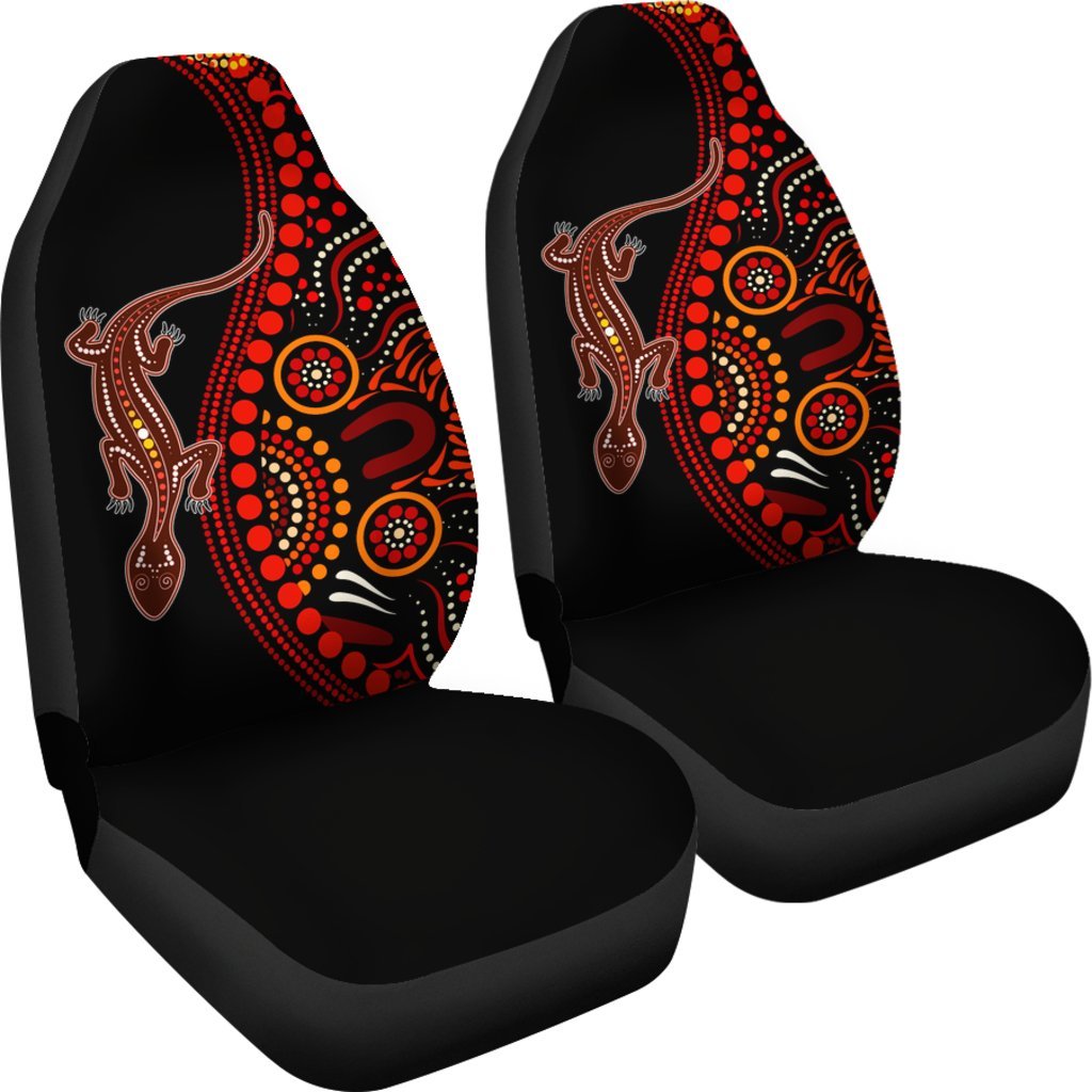 aboriginal-car-seat-covers-aboriginal-lizard-with-dot-painting-pattern
