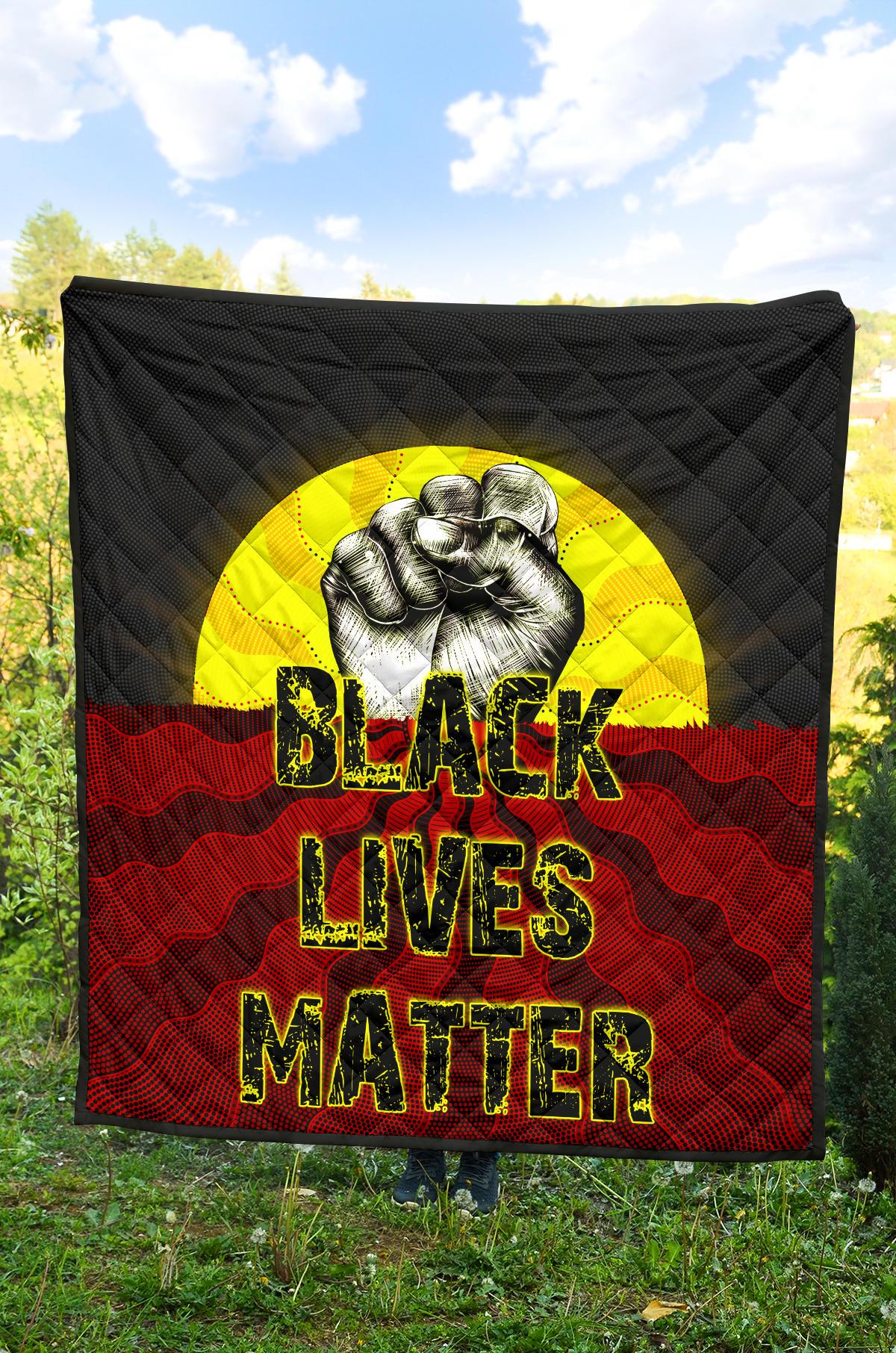 premium-quilt-aboriginal-black-lives-matter-sun-dot-painting