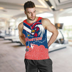 combo-men-tank-top-and-men-short-roosters-red-aboriginal-rugby