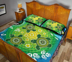 aboriginal-quilt-bed-set-indigenous-green-turtle