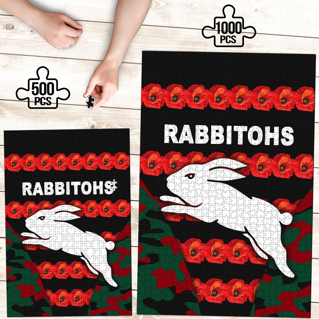 south-sydney-rabbitohs-premium-wood-jigsaw-puzzle-anzac-day-poppy-flower-vibes
