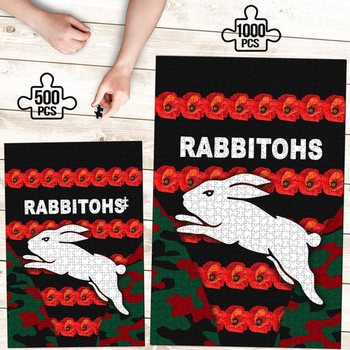 south-sydney-rabbitohs-premium-wood-jigsaw-puzzle-anzac-day-poppy-flower-vibes