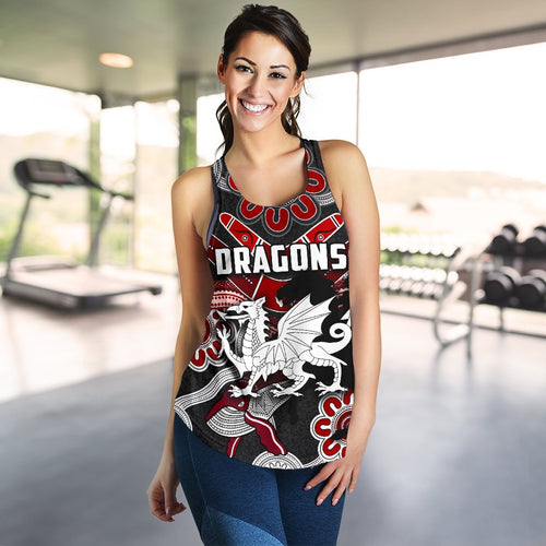 Dragons Women Racerback Tank St. George Indigenous Black - Vibe Hoodie