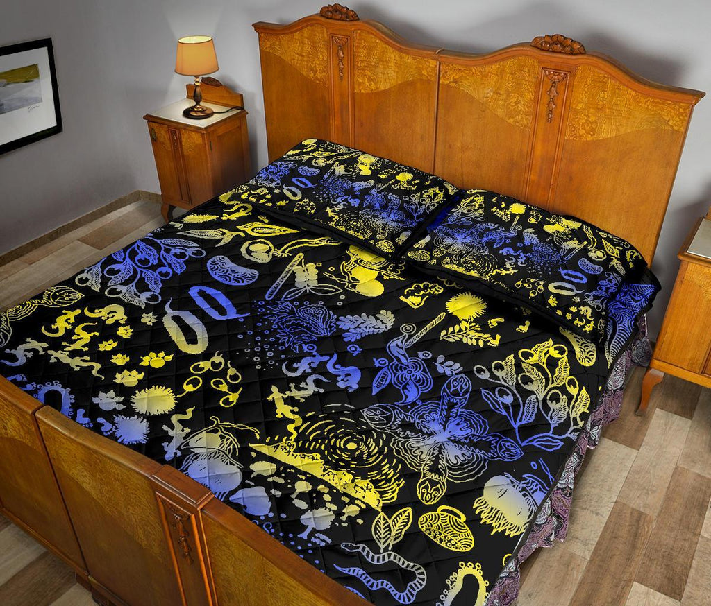 aboriginal-quilt-cover-set-australian-animals-patterns-golden-wattle