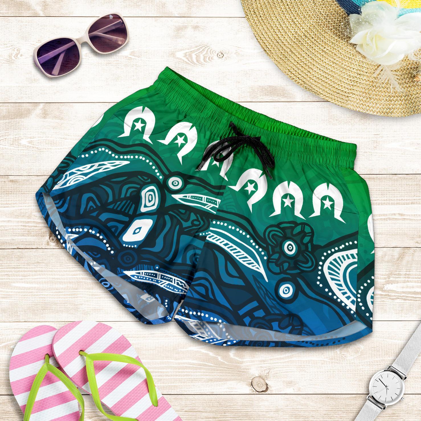 Torres Strait Islands Women's Shorts - Blue - Vibe Hoodie