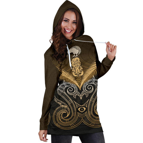 maori-manaia-new-zealand-hoodie-dress-gold