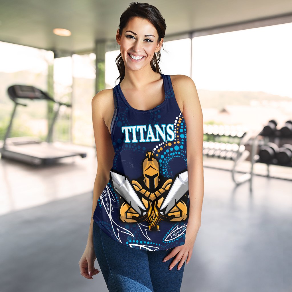Gold Coast Women Racerback Tank Titans Gladiator Indigenous - Vibe Hoodie