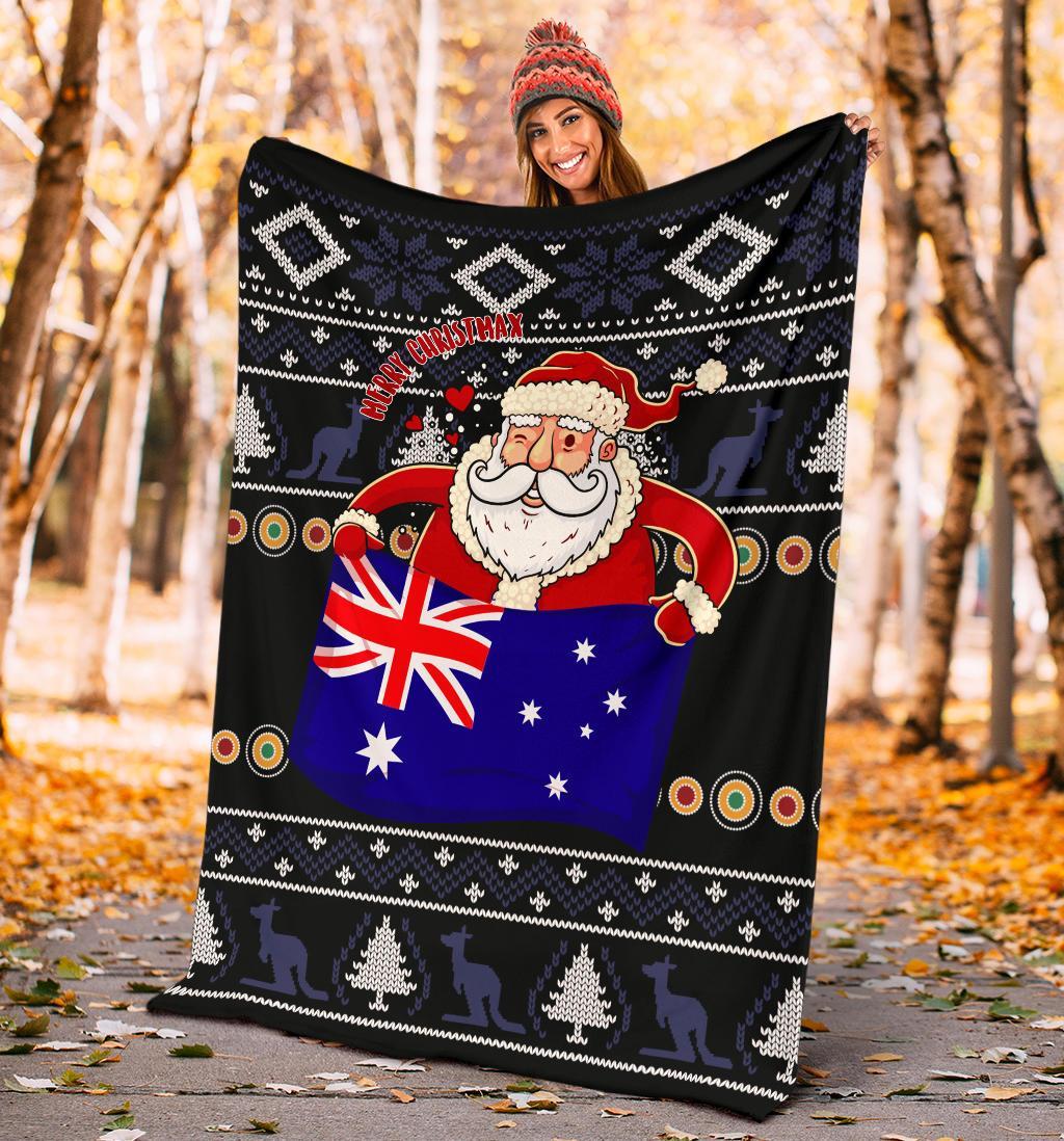 christmas-premium-blanket-australia-santa-claus-hold-the-flag-black