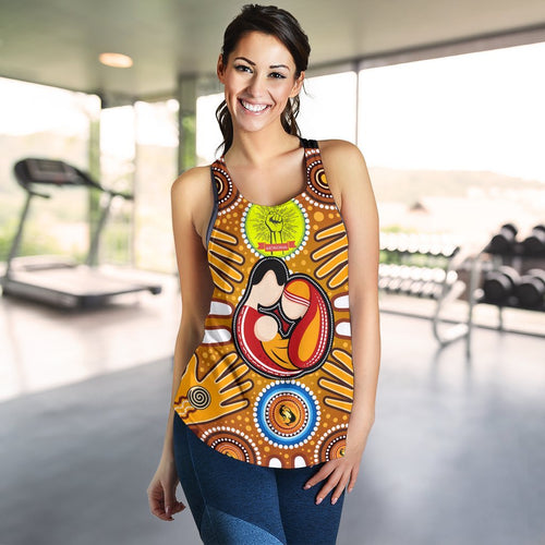 Racerback Tanks - Aboriginal Family With Dot Painting art - Vibe Hoodie