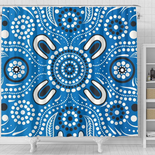 aboriginal-shower-curtain-indigenous-circle-dot-painting-blue-color