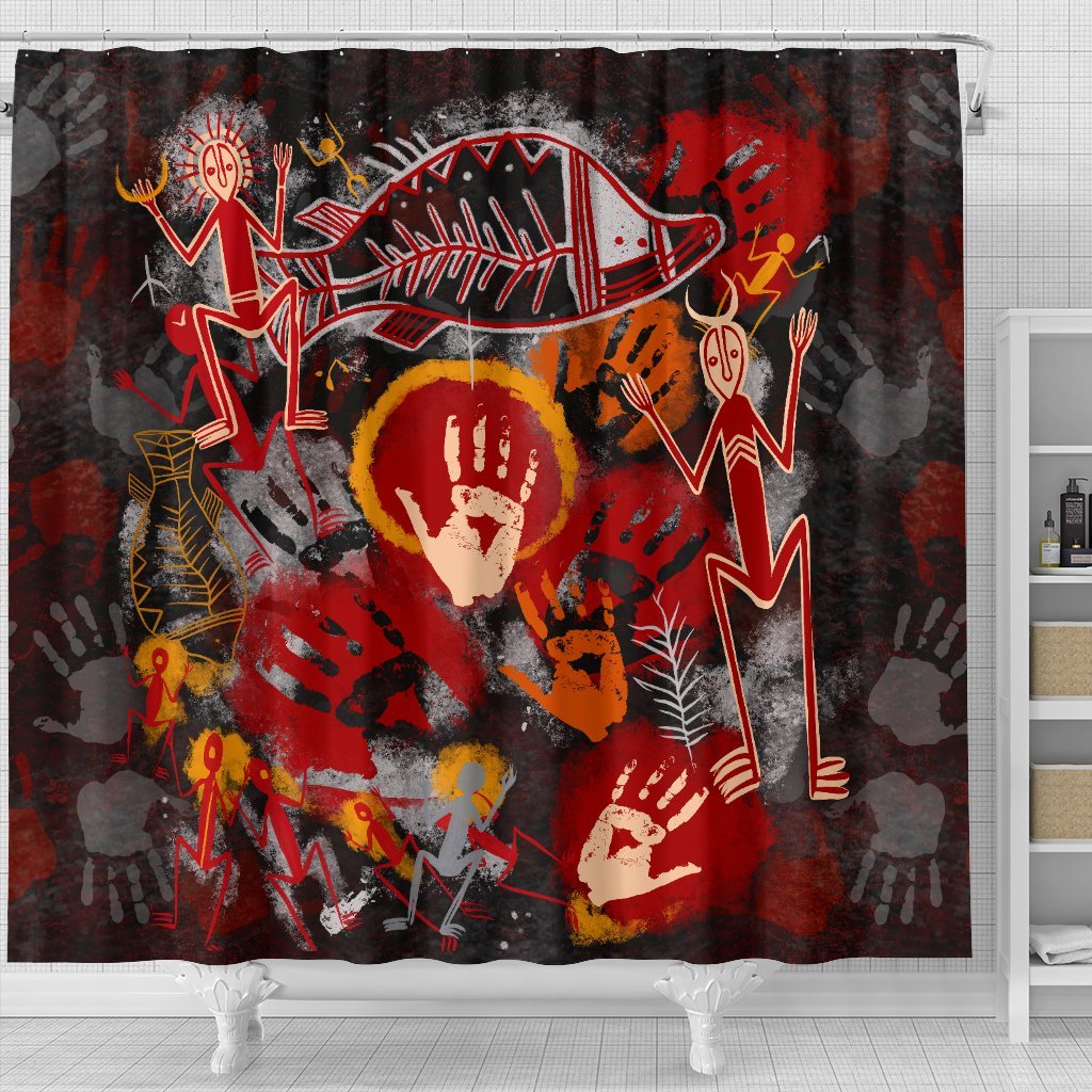 aboriginal-shower-curtain-indigenous-fish-hand-art