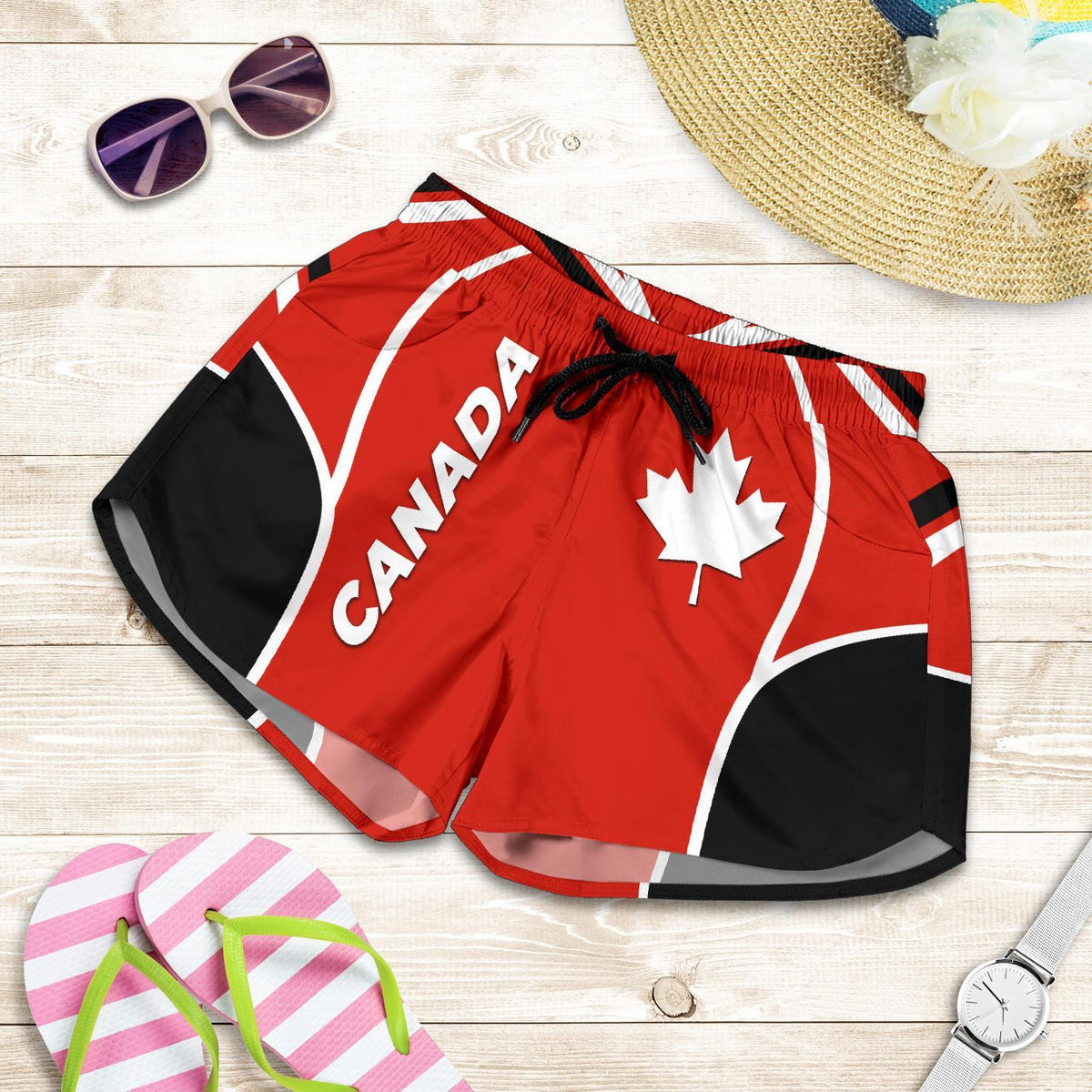 Canada Women'S Shorts- Canadian Maple Leaf Sport Style - Vibe Hoodie