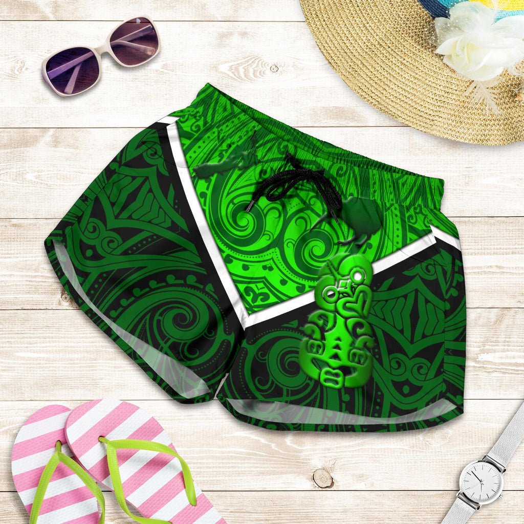 New Zealand Maori Rugby Women Shorts Pride Version - Green - Vibe Hoodie