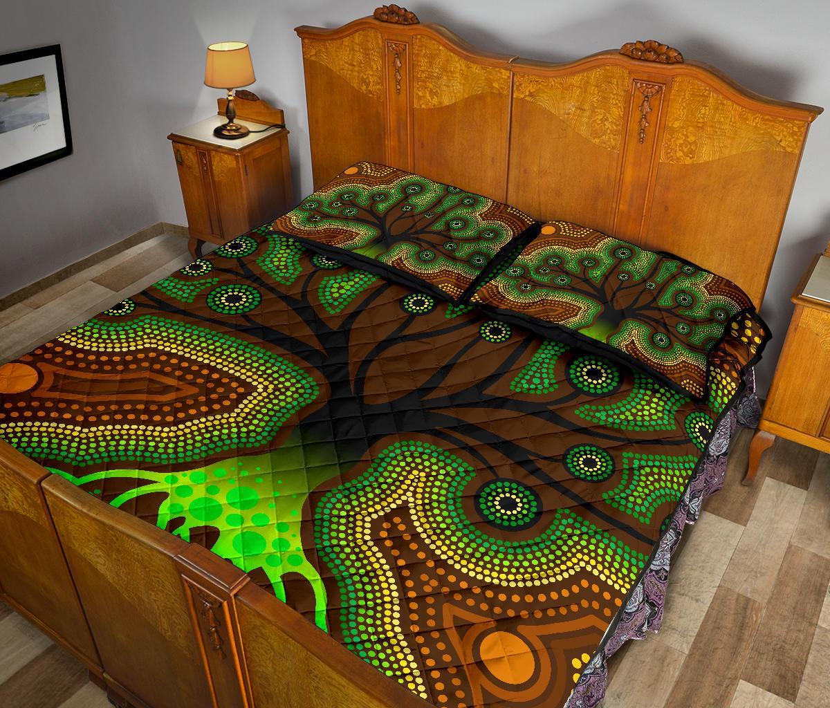 aboriginal-quilt-bed-set-tree-dot-painting-art