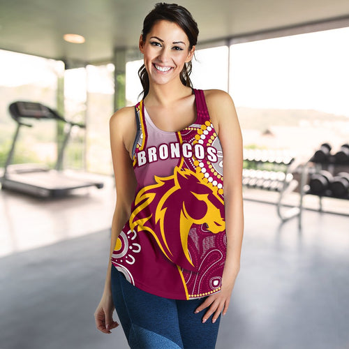 Broncos Indigenous Women Racerback Tank Brisbane Strong - Vibe Hoodie