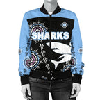 cronulla-womens-bomber-jacket-sharks-simple-indigenous-black