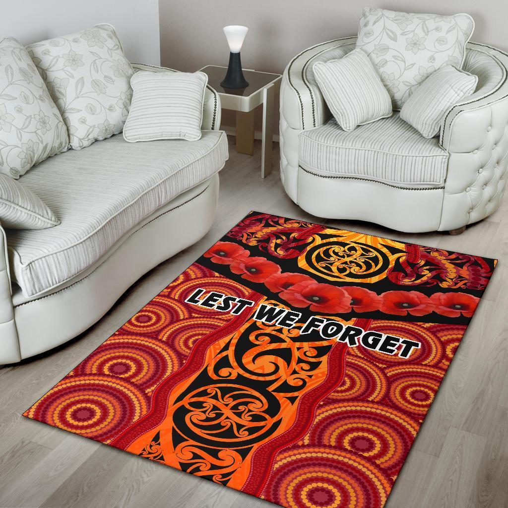 anzac-lest-we-forget-poppy-area-rug-new-zealand-maori-silver-fern-australia-aboriginal