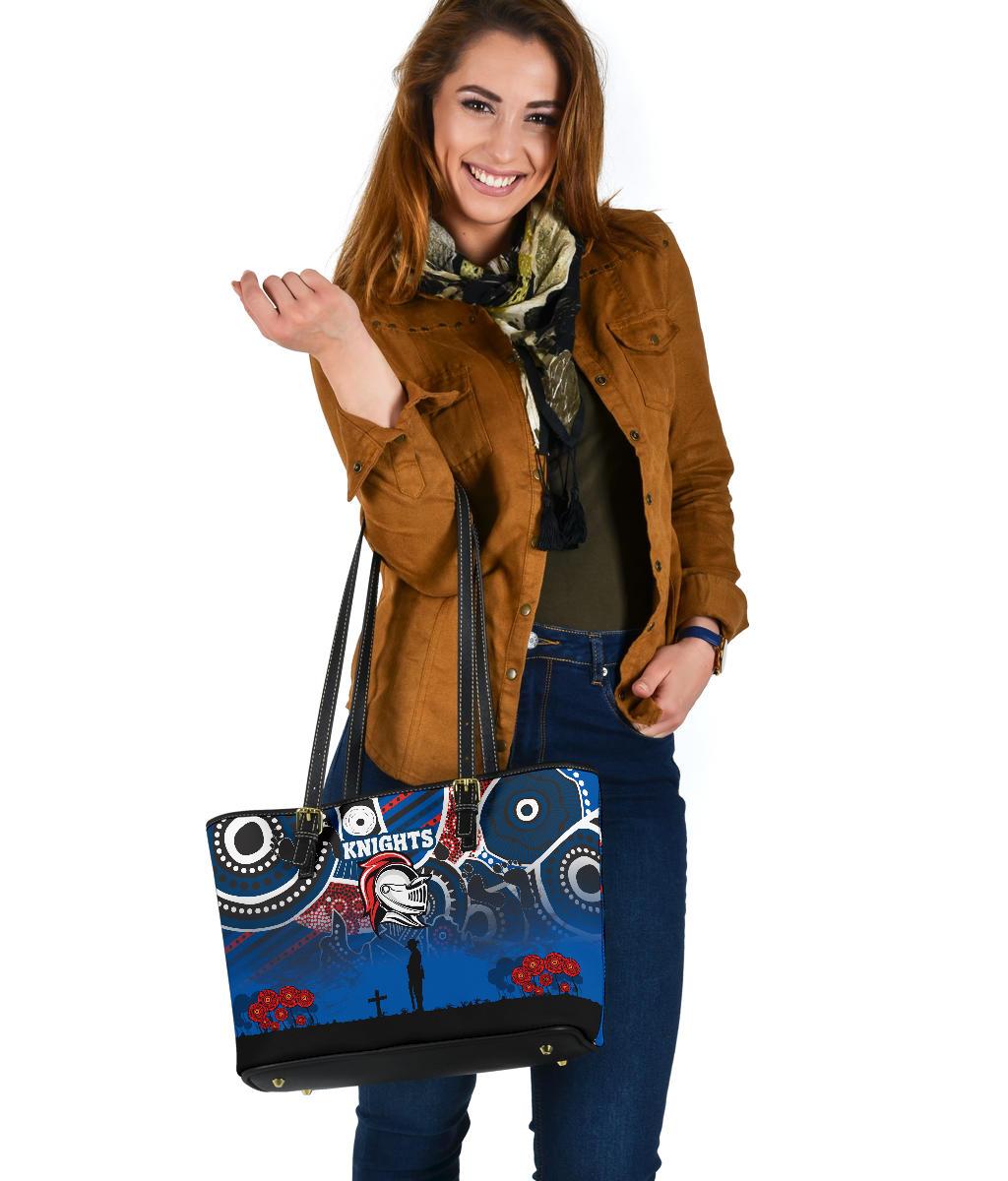 knights-small-leather-tote-newcastle-anzac-day-aboriginal