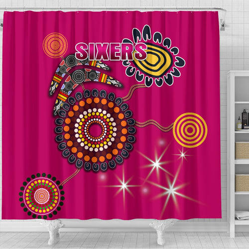 sydney-shower-curtain-sixers-indigenous-magenta