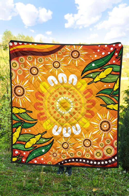aboriginal-premium-quilt-indigenous-circle-leaf-patterns