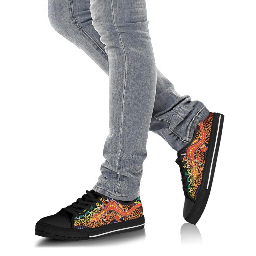 1st-australia-low-top-shoes-aboriginal-two-lizards-dot-painting-circle