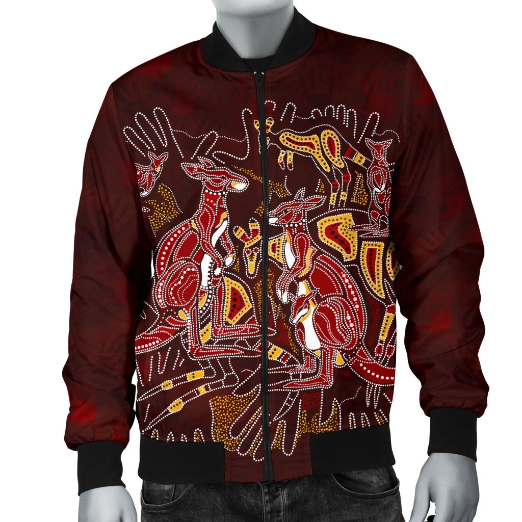 aboriginal-mens-bomber-jacket-kangaroo-family-with-hand-art
