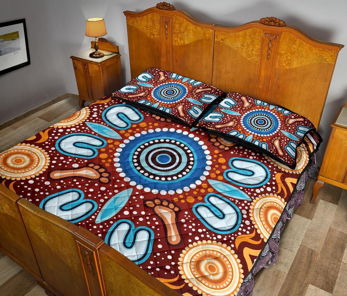 aboriginal-quilt-bed-set-indigenous-circle-dot-painting-ver02
