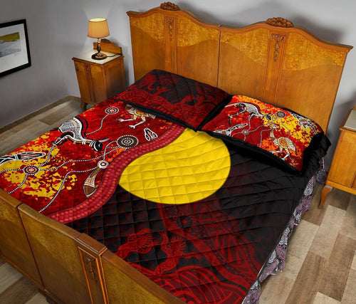 aboriginal-quilt-bed-set-red-indigenous-flag