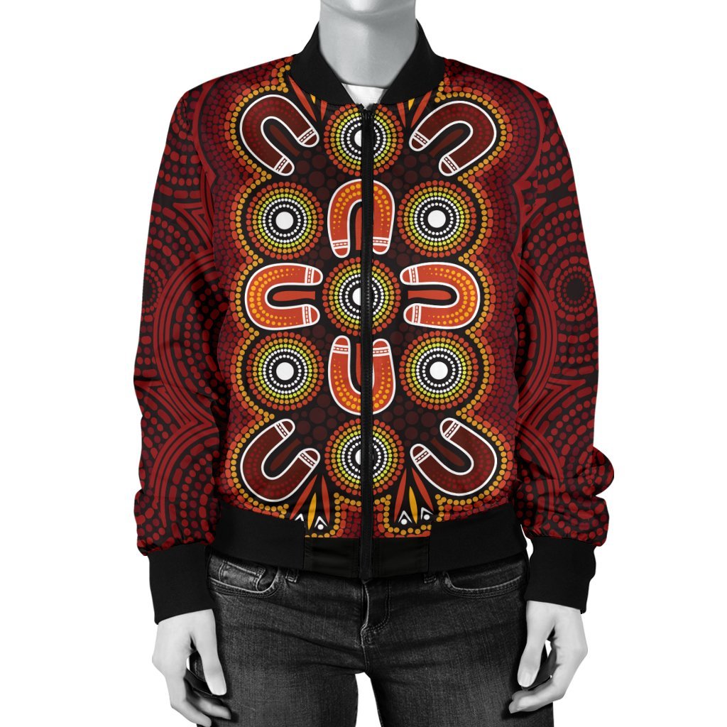 aboriginal-womens-bomber-jacket-aboriginal-dot-painting-flowers-style