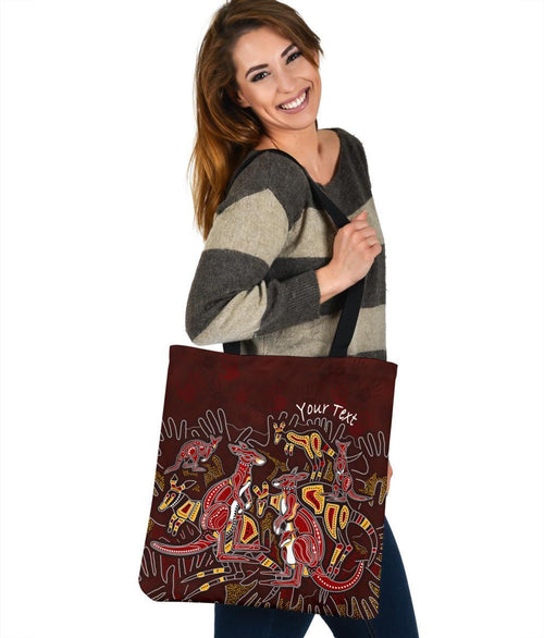 custom-aboriginal-tote-bags-kangaroo-family-with-hand-art