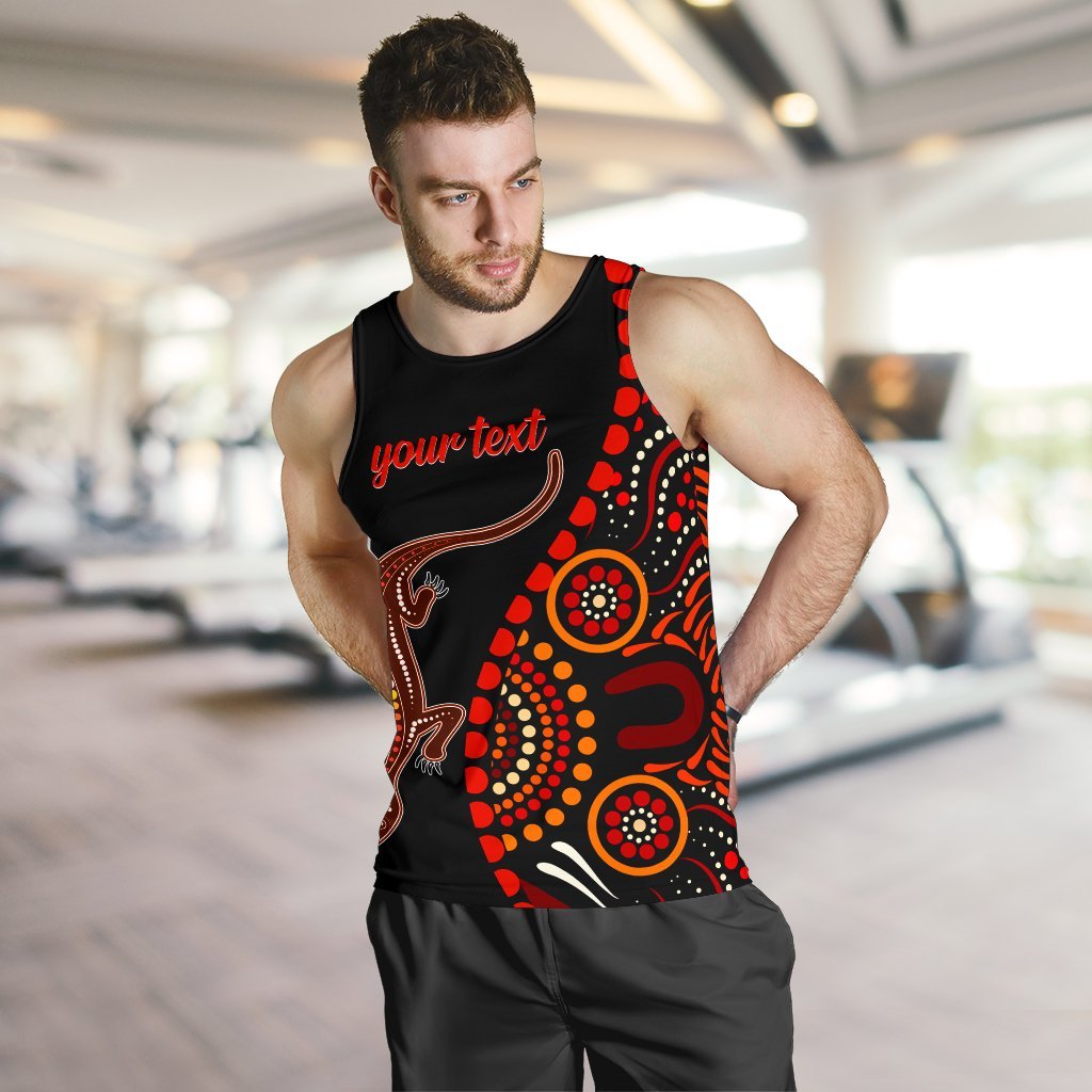 aboriginal-personalised-mens-tank-top-aboriginal-lizard-with-dot-painting-patterns