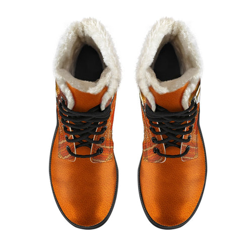 aboriginal-leather-boots-kookaburra-dot-painting-faux-fur