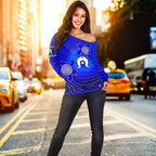Torres Strait Islanders Women's Off Shoulder Sweater  - Torres Symbol With  Turtle - Vibe Hoodie