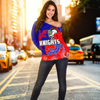 Newcastle Knights Women's Off Shoulder Sweater Aboriginal - Vibe Hoodie