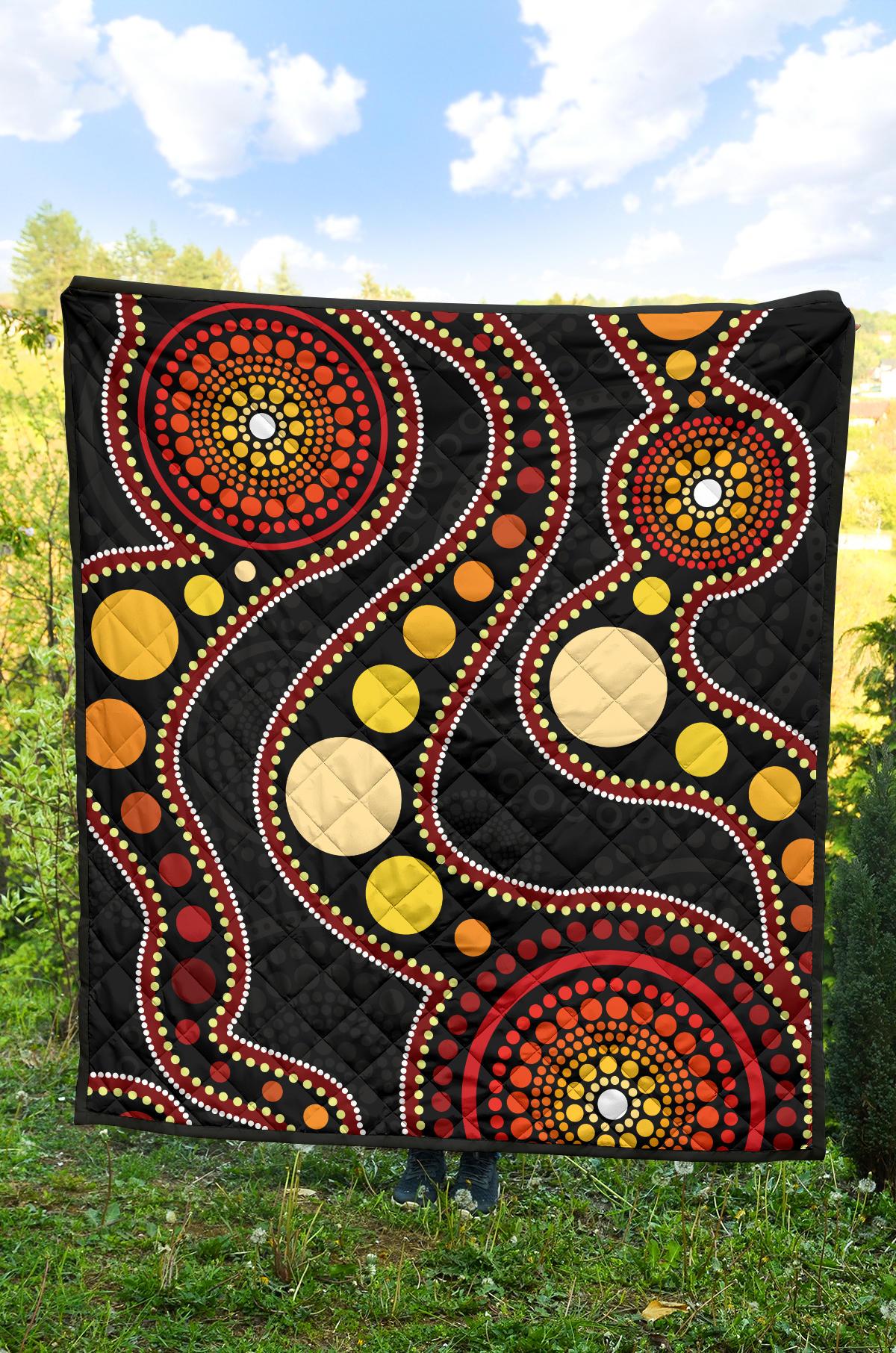 aboriginal-premium-quilt-australia-flower-aboriginal-art