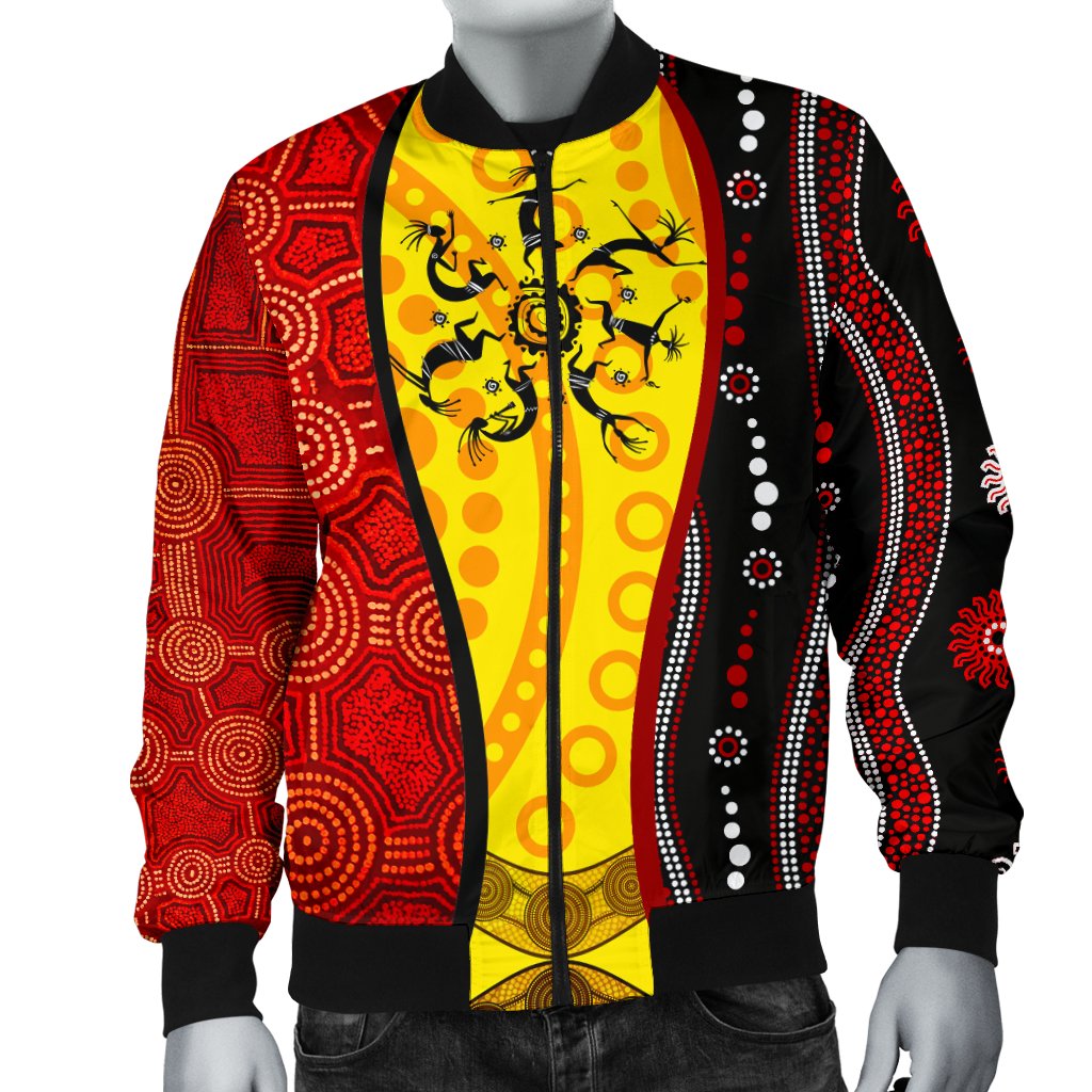 aboriginal-mens-bomber-jackets-dreamtime-koori-dance-dot-acrylic-paint
