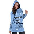 Cronulla Women's Hoodie Dress Sharks Unique Indigenous - Vibe Hoodie