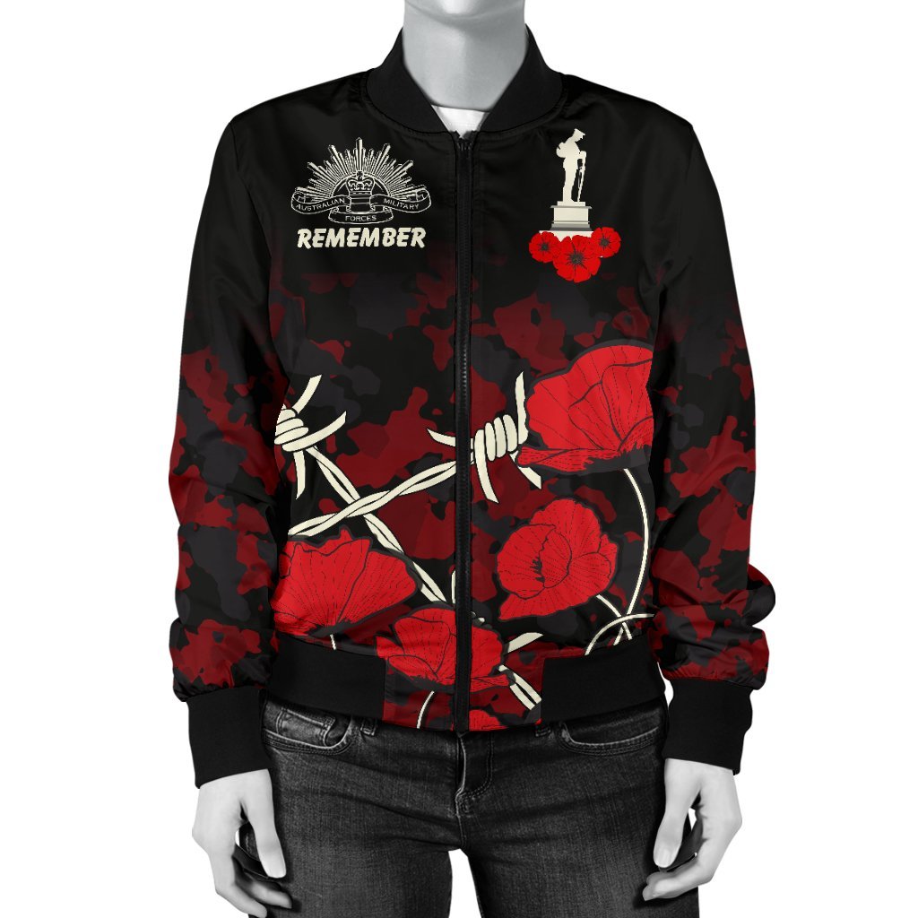 anzac-womens-bomber-jacket-anzac-with-remembrance-poppy-flower-ver2