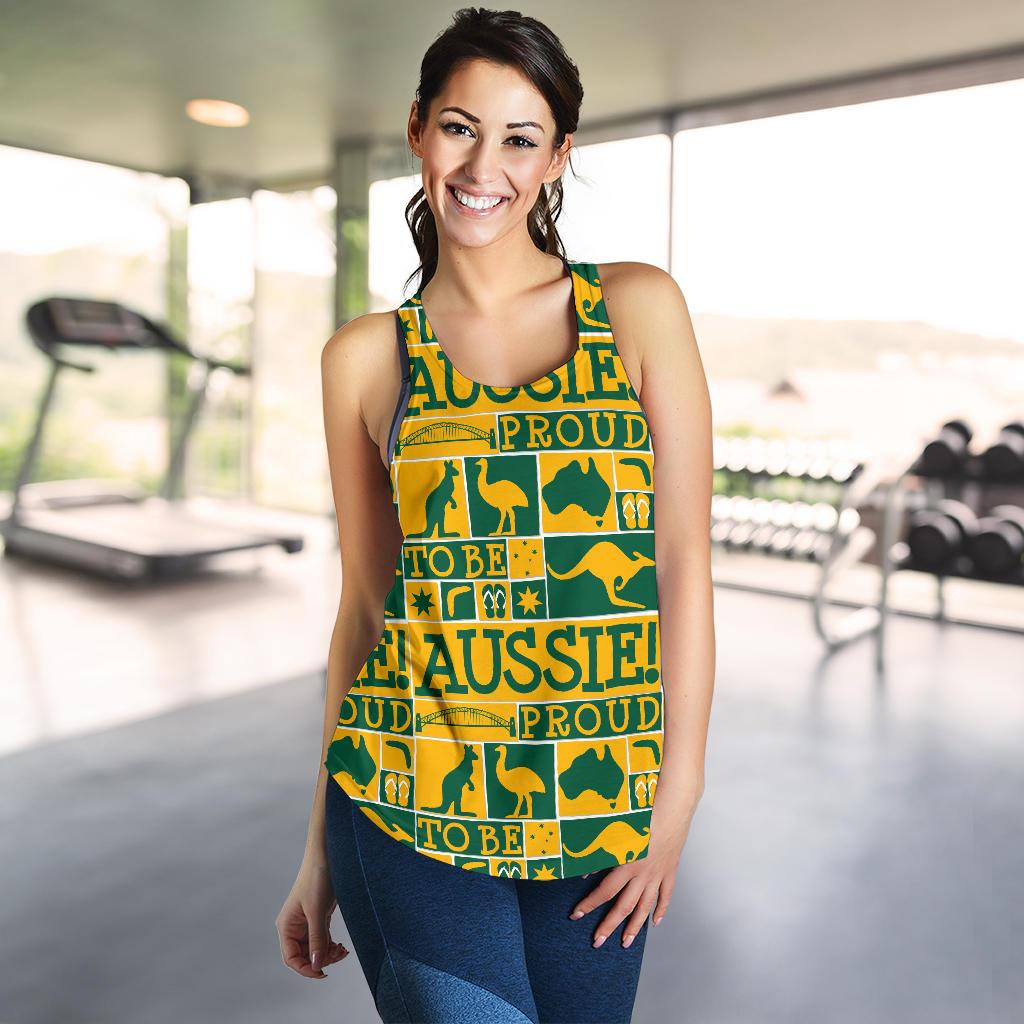 Racerback Tank - Symbol Tank Top Aussie - Women - Vibe Hoodie