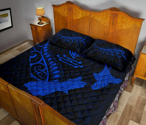 new-zealand-heart-quilt-bed-set-map-kiwi-mix-silver-fern-blue