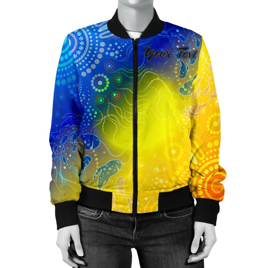 custom-text-aboriginal-womens-bomber-jacket-indigenous-fishing