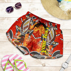 (Custom) Shorts Women - Aboriginal Crocodile And Kangaroo - Vibe Hoodie