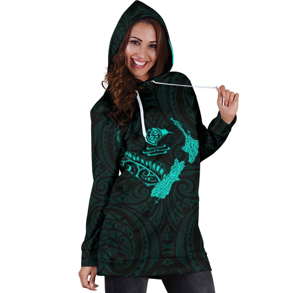 new-zealand-heart-womens-hoodie-dress-map-kiwi-mix-silver-fern-turquoise
