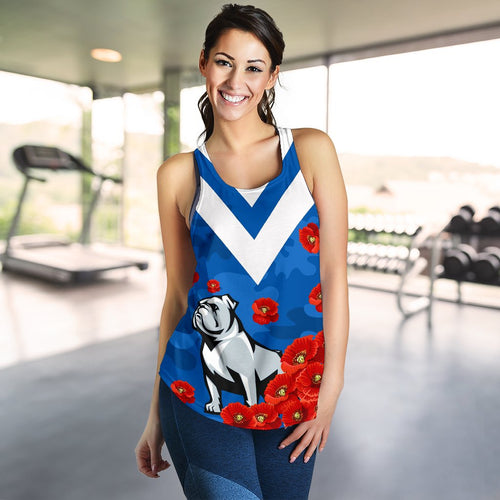 Bulldogs Women Racerback Tank Poppy Flowers - Vibe Hoodie