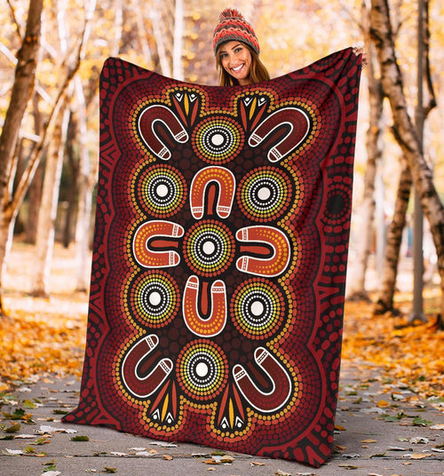 aboriginal-premium-blanket-aboriginal-dot-painting-flowers-style