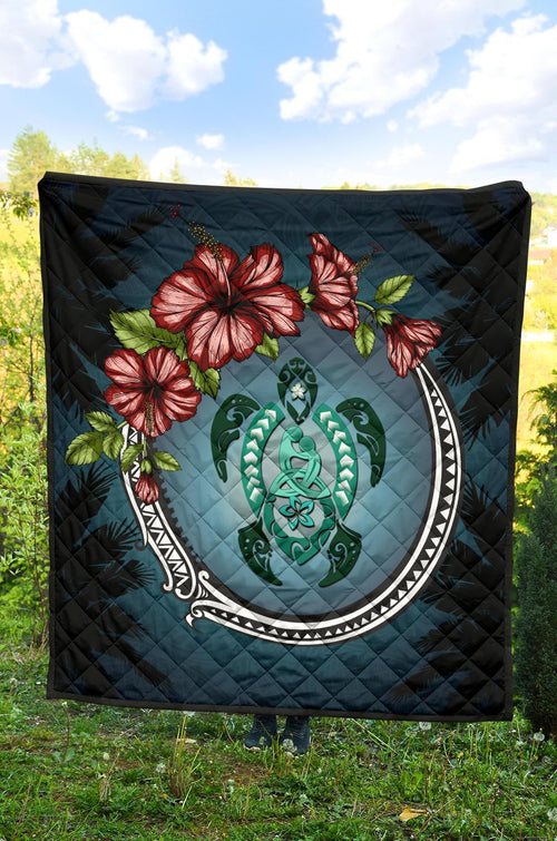 new-zealand-premium-quilt-polynesian-ohana-turtle-hibiscus-mother-son