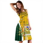 Personalised Midi Dress - Australia Coat Of Arm In Rugby Style - Vibe Hoodie