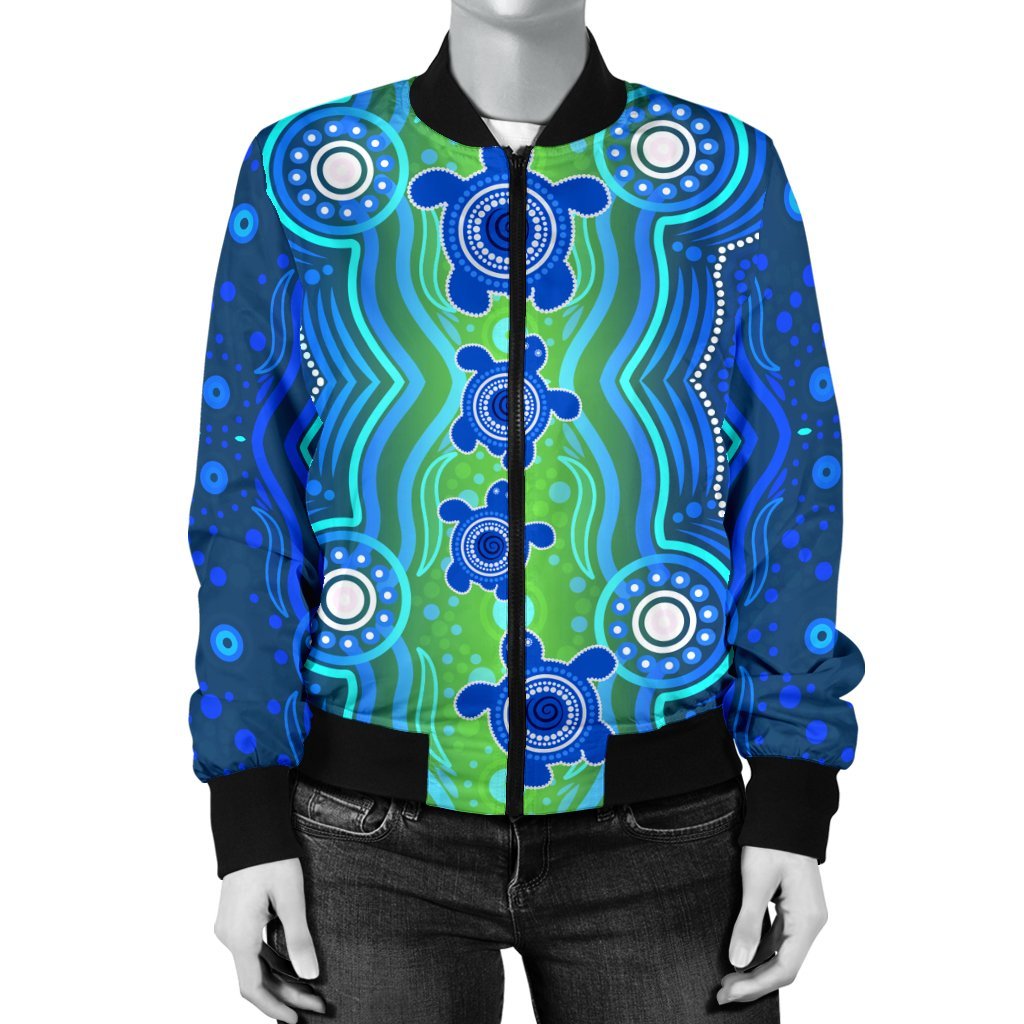 1staustrali-aboriginal-womens-bomber-jacket-aboriginal-turtle-family